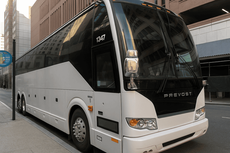 a San Angelo Coach Bus Service coach bus