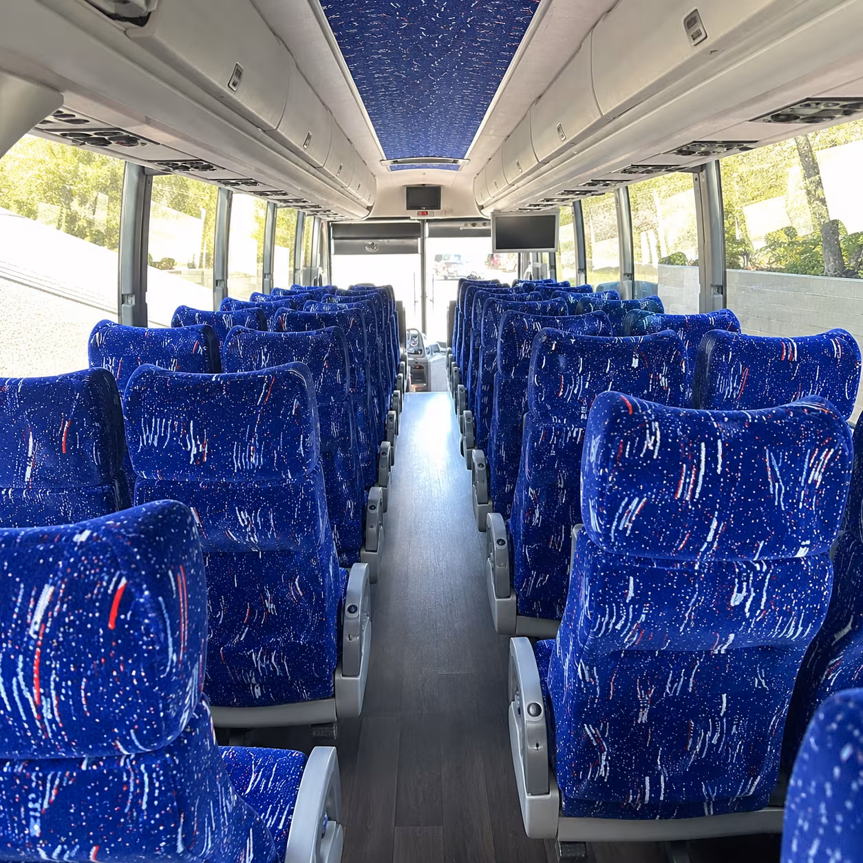 san angelo 56 passenger charter bus inside